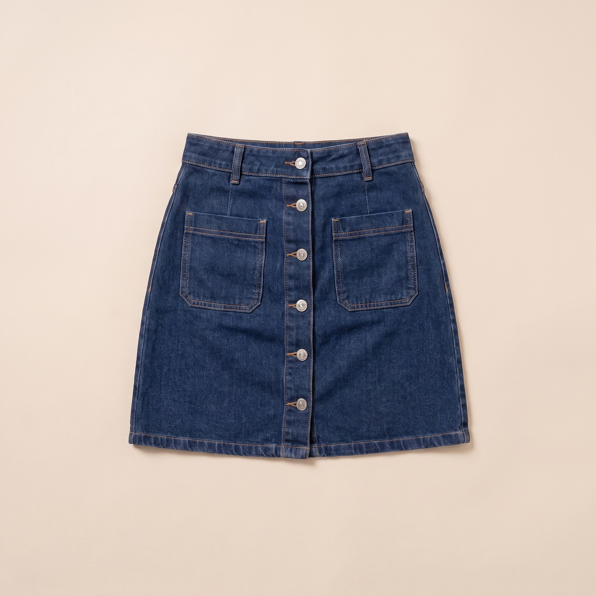 Sunoire nina blue denim skirt garment flatlay 01