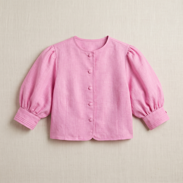 Sunoire nina pink cotton set garment flatlay 01