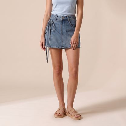 Sunoire noelle blue denim skirt bottom front crop 01