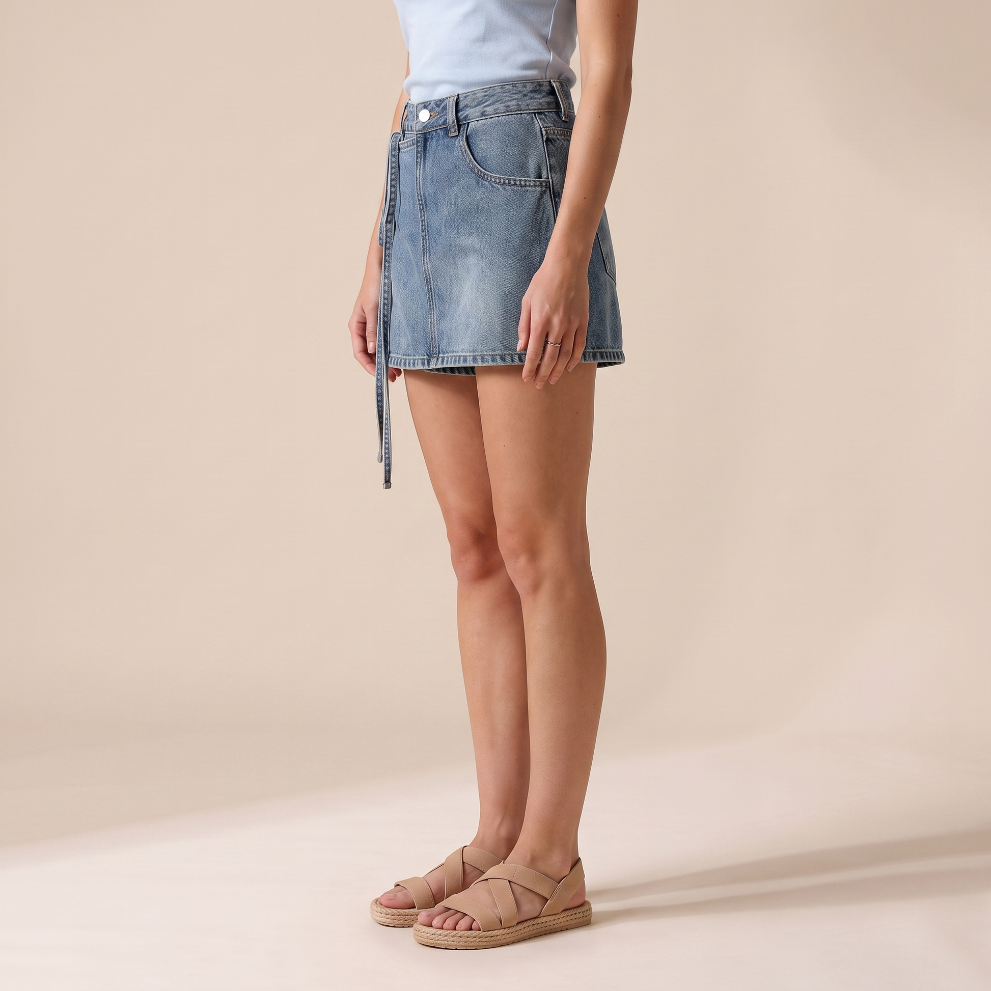 Sunoire noelle blue denim skirt bottom side crop 01