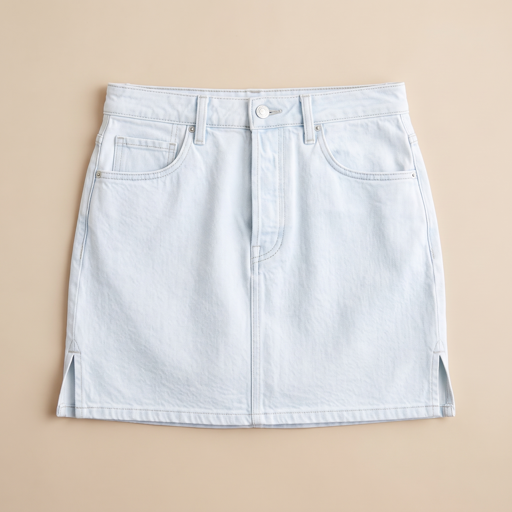 Sunoire noelle white denim skirt garment flatlay 01