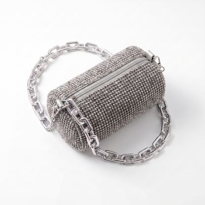 Sunoire nova black crystal crossbody bag colorway silver front hero 01
