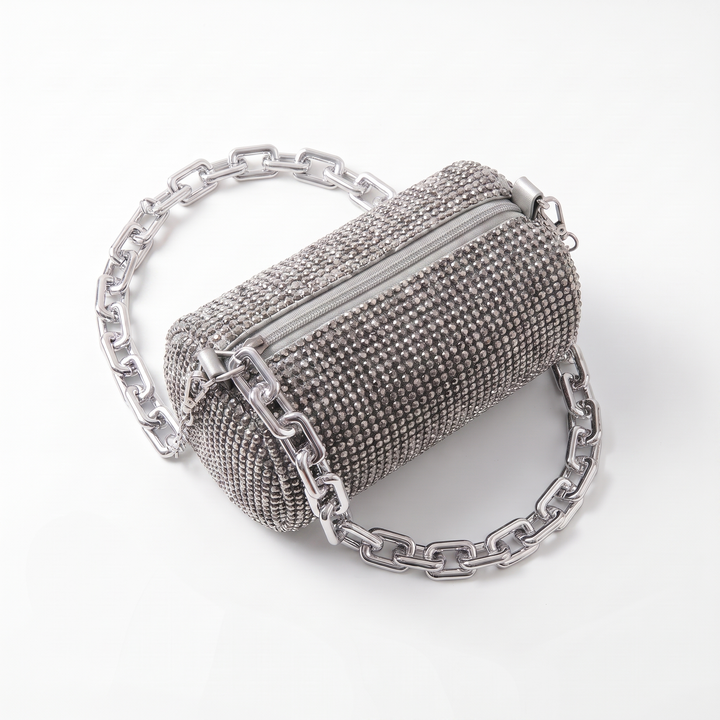 Sunoire nova black crystal crossbody bag colorway silver front hero 01