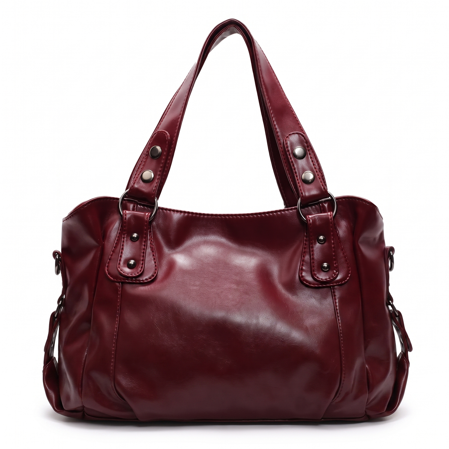 odessa black slouchy hobo bag in Wine Red colorway image