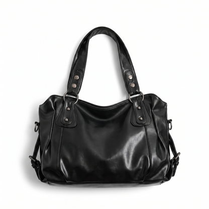 Sunoire odessa black slouchy hobo bag front hero 01