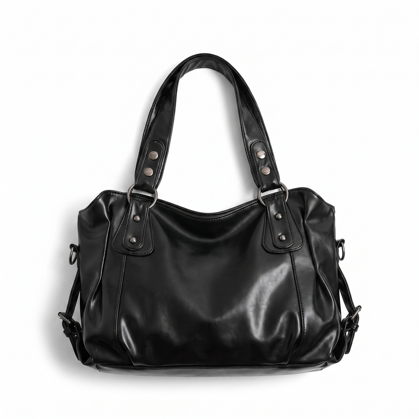Sunoire odessa black slouchy hobo bag garment flatlay 01