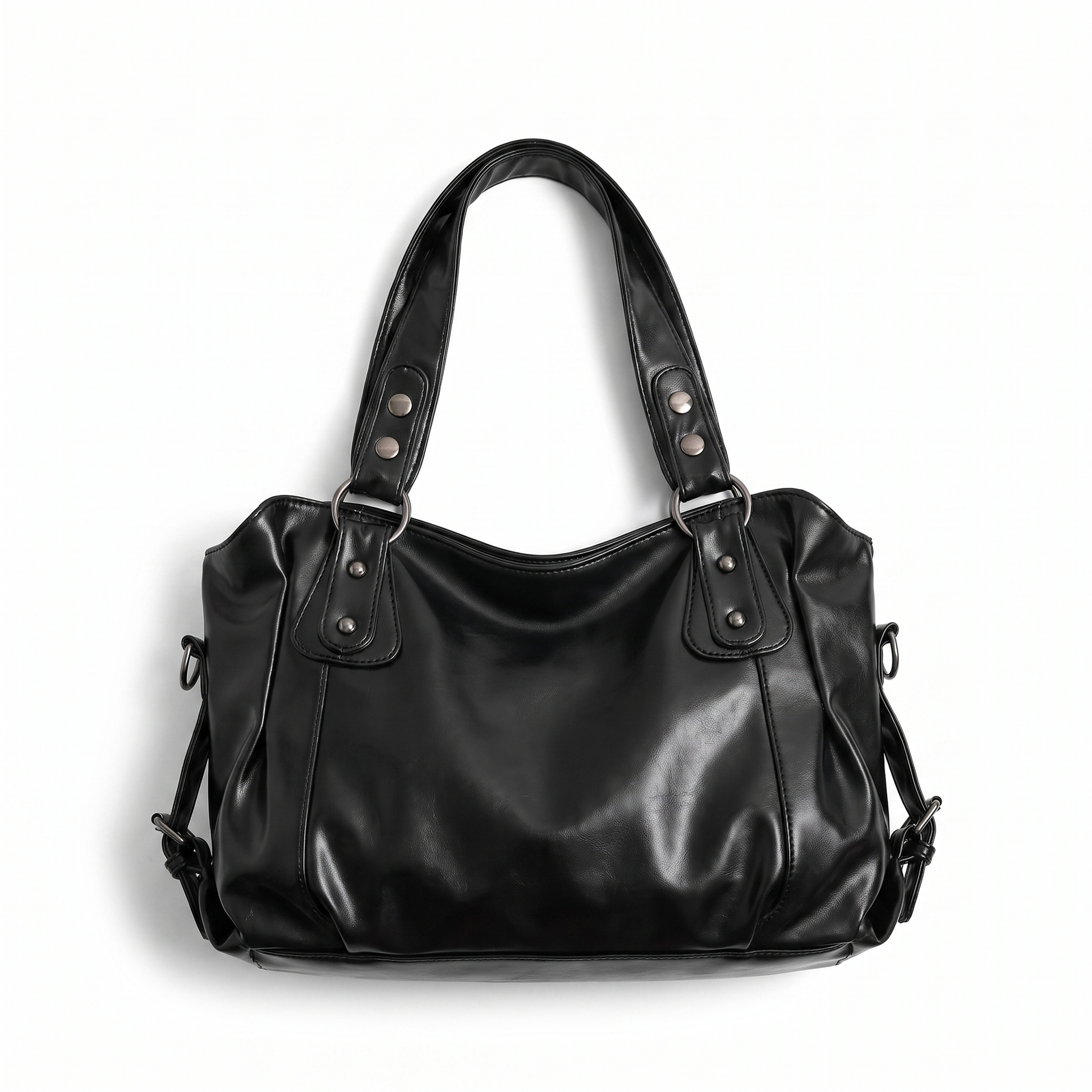 Sunoire odessa black slouchy hobo bag garment flatlay 01