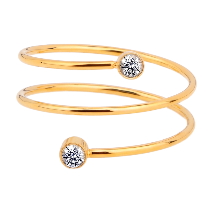 Sunoire chris april in stock 316l stainless steel layers spring spiral rings for women 01 flatlay gold