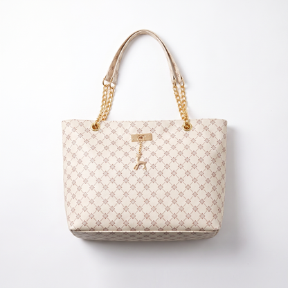 Sunoire odette white monogram tote bag 01 front