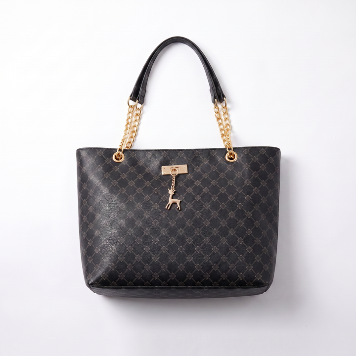 Sunoire odette white monogram tote bag colorway black front hero 01