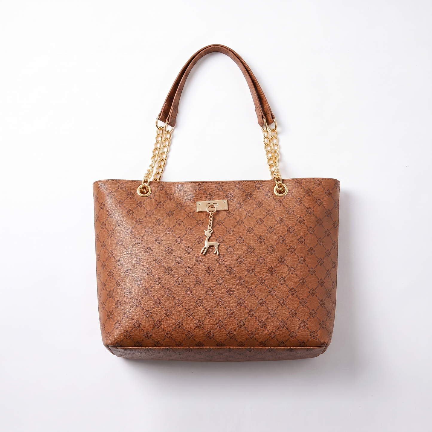 Sunoire odette white monogram tote bag colorway brown front hero 01