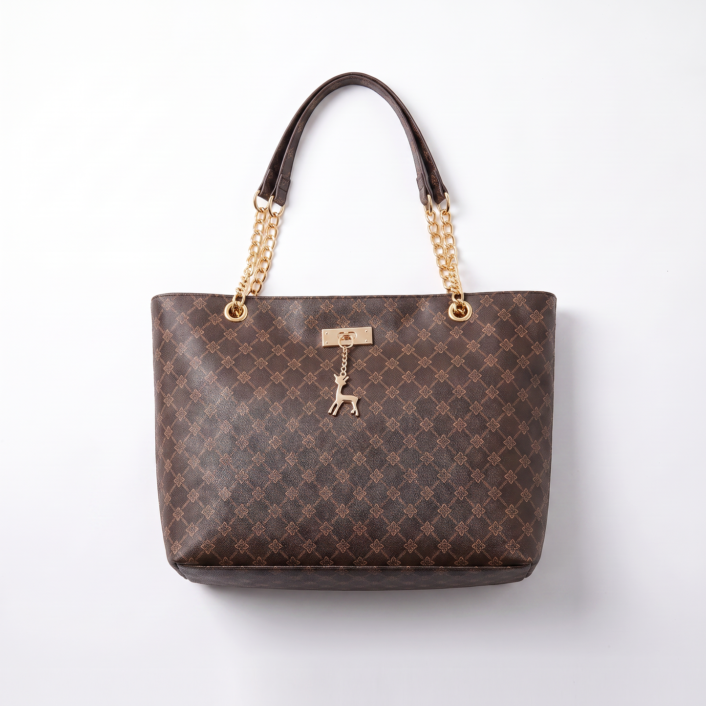 Sunoire odette white monogram tote bag colorway coffee front hero 01