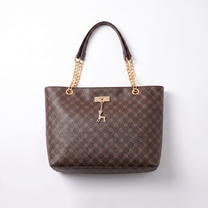 Sunoire odette white monogram tote bag colorway coffee front hero 01