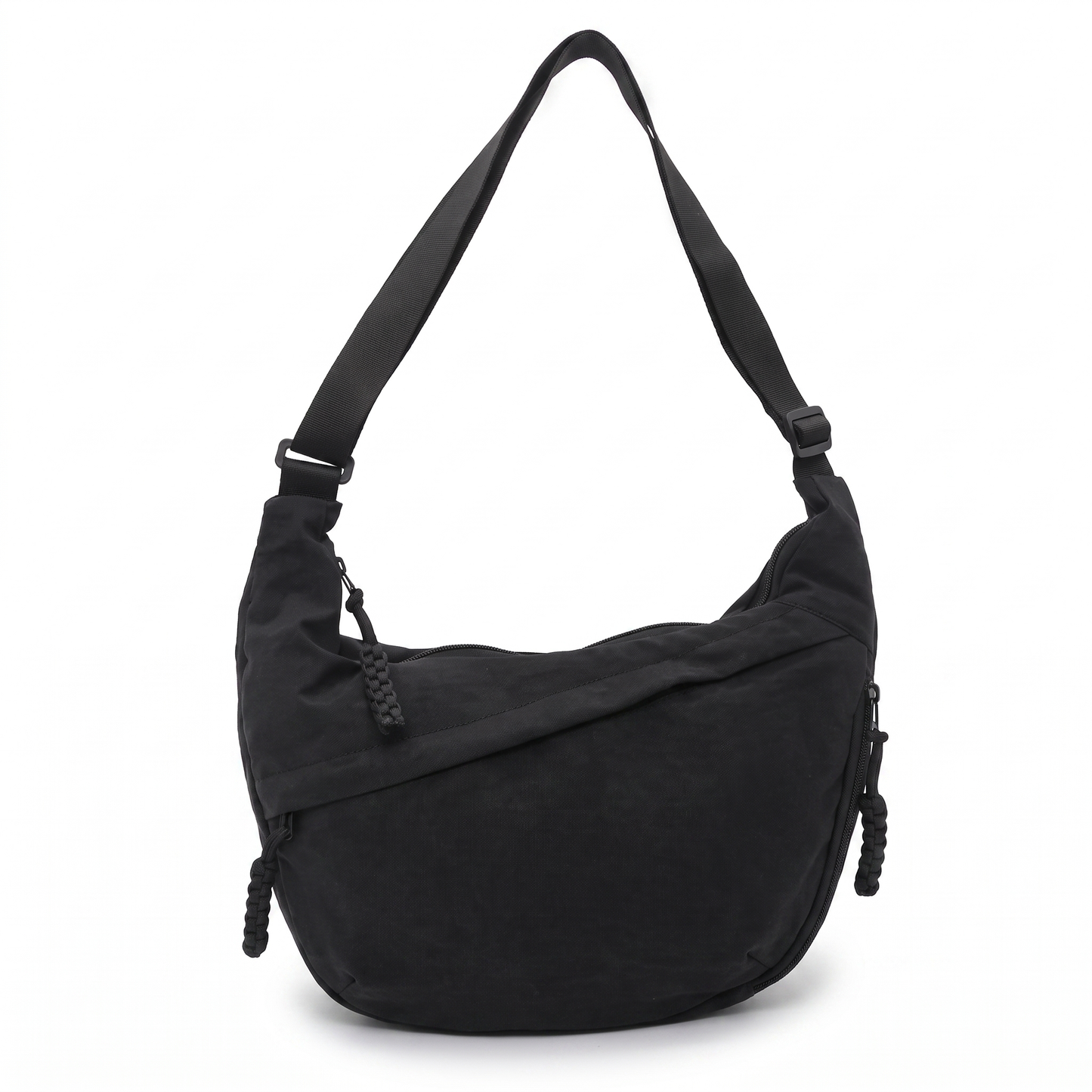 Sunoire odile black shoulder hobo bag 01 front