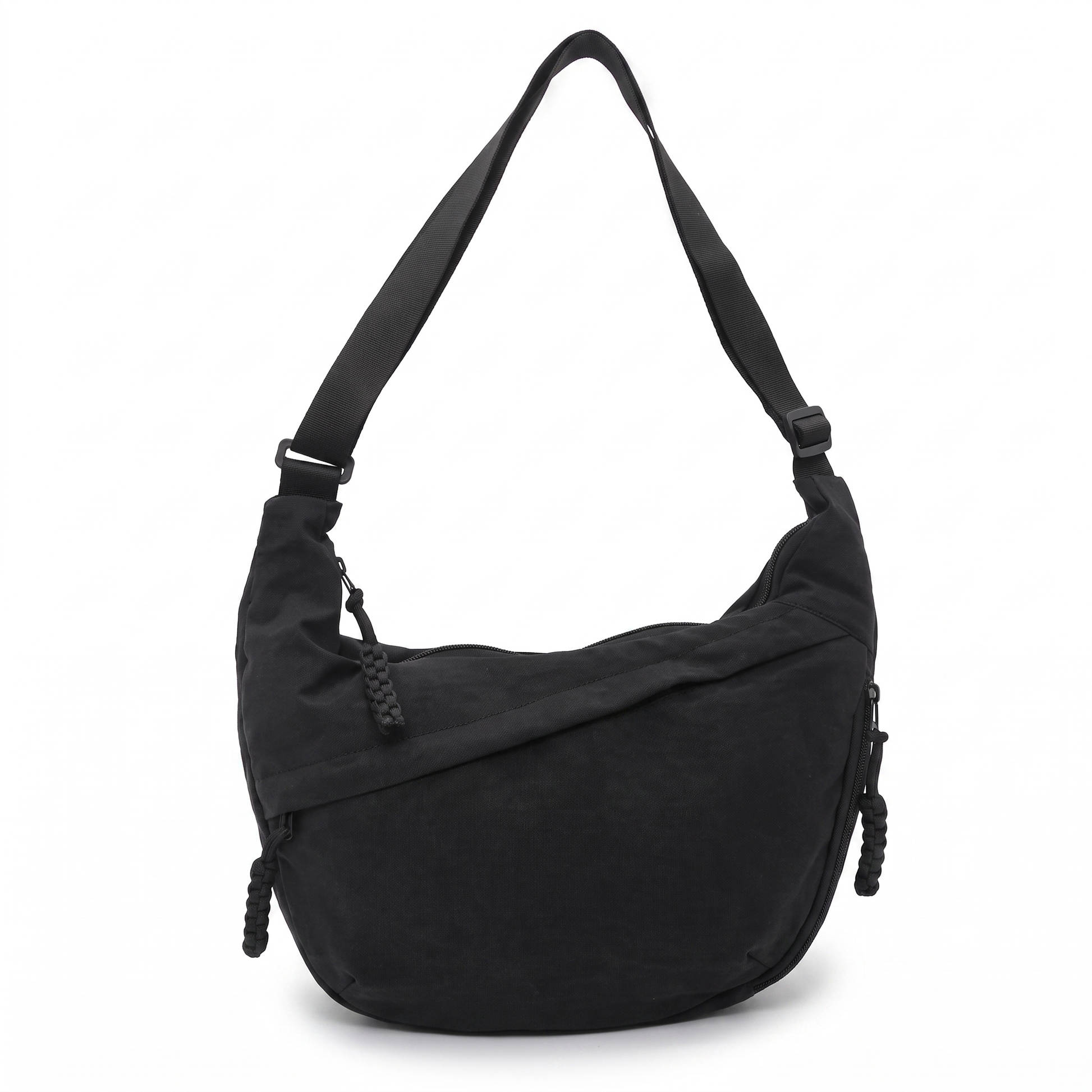 Sunoire odile black shoulder hobo bag 01 front