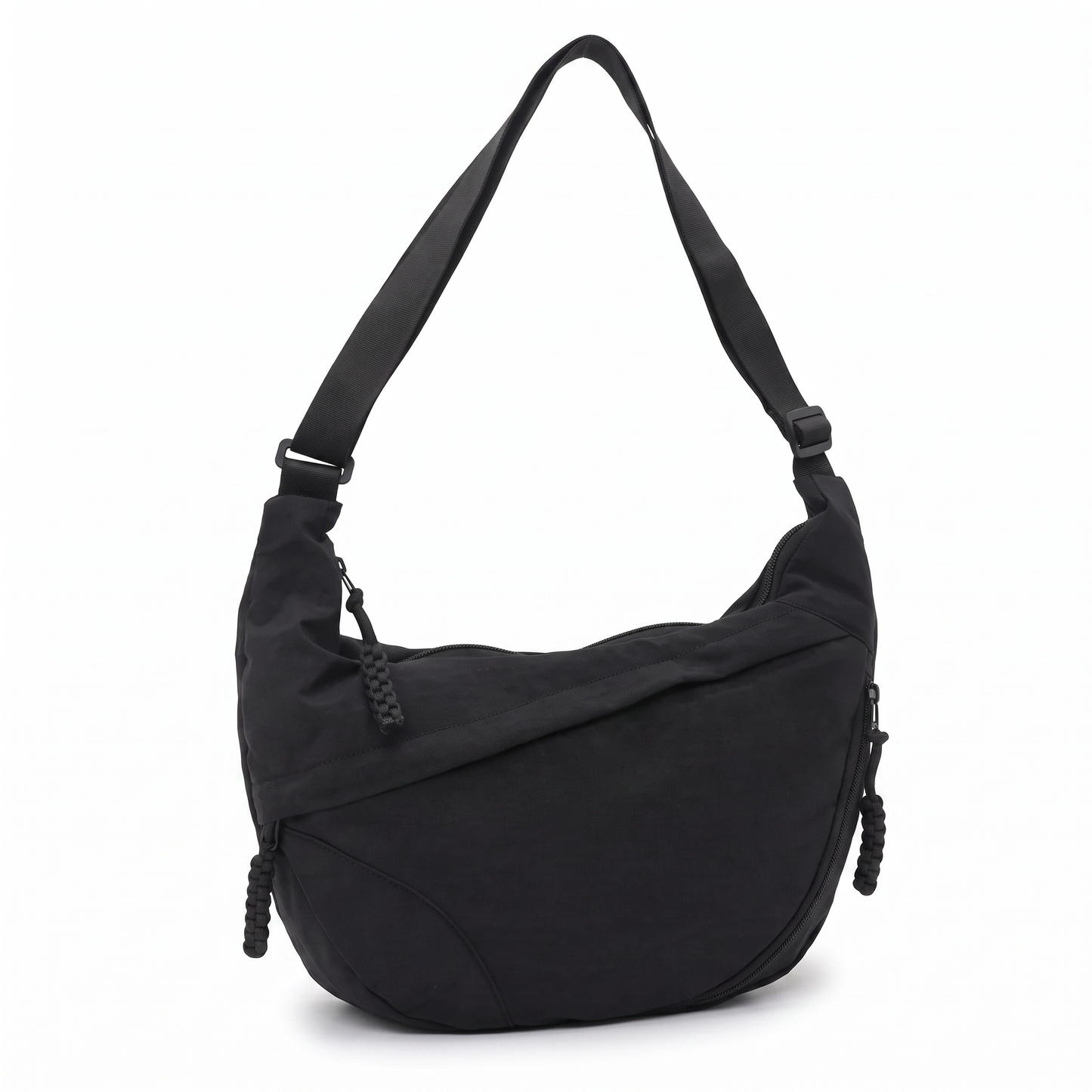 Sunoire odile black shoulder hobo bag 02 three quarter
