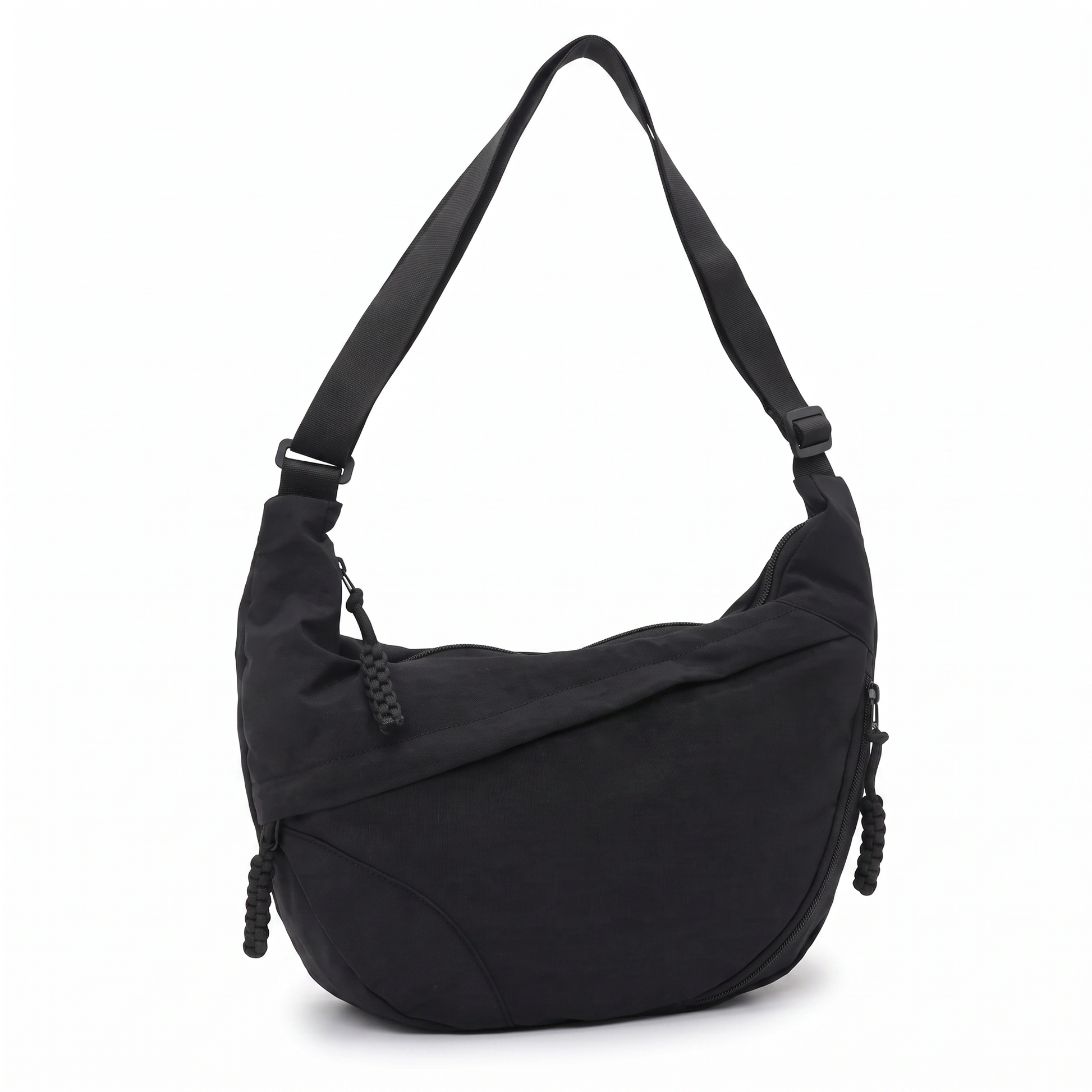 Sunoire odile black shoulder hobo bag 02 three quarter
