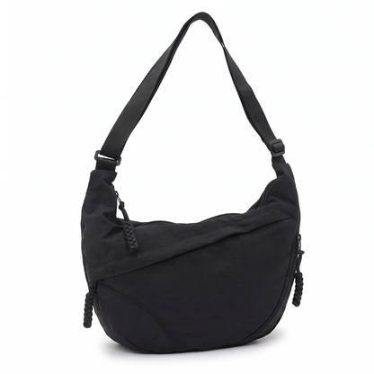 Sunoire odile black shoulder hobo bag 02 three quarter