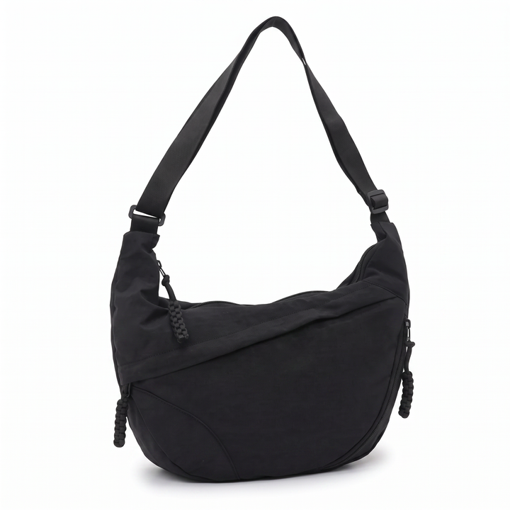 Sunoire odile black shoulder hobo bag 02 three quarter