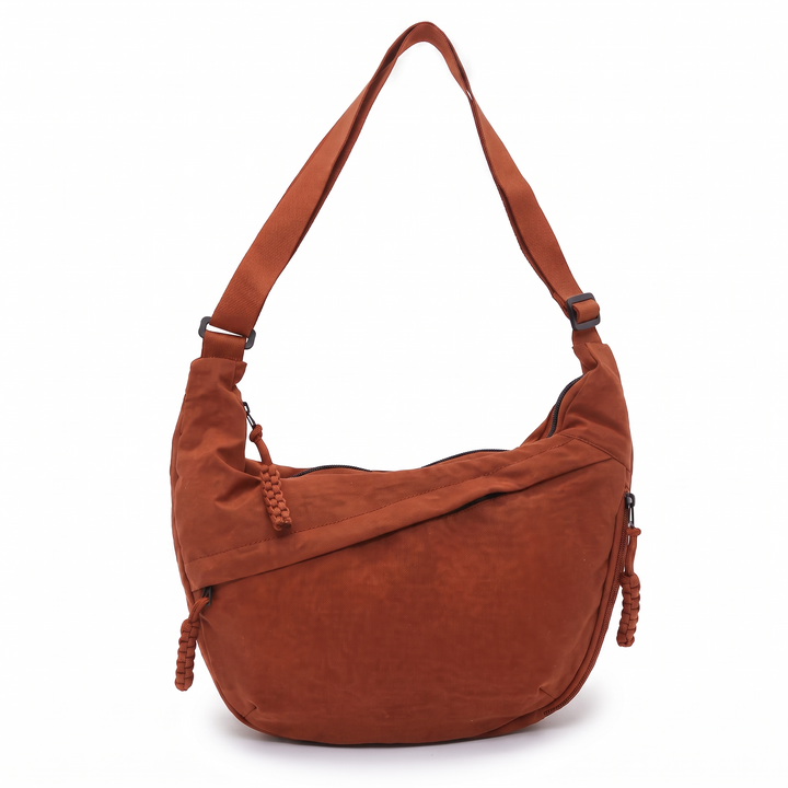Crescent Hobo Bag – Black Everyday Casual Shoulder Bag — Orange