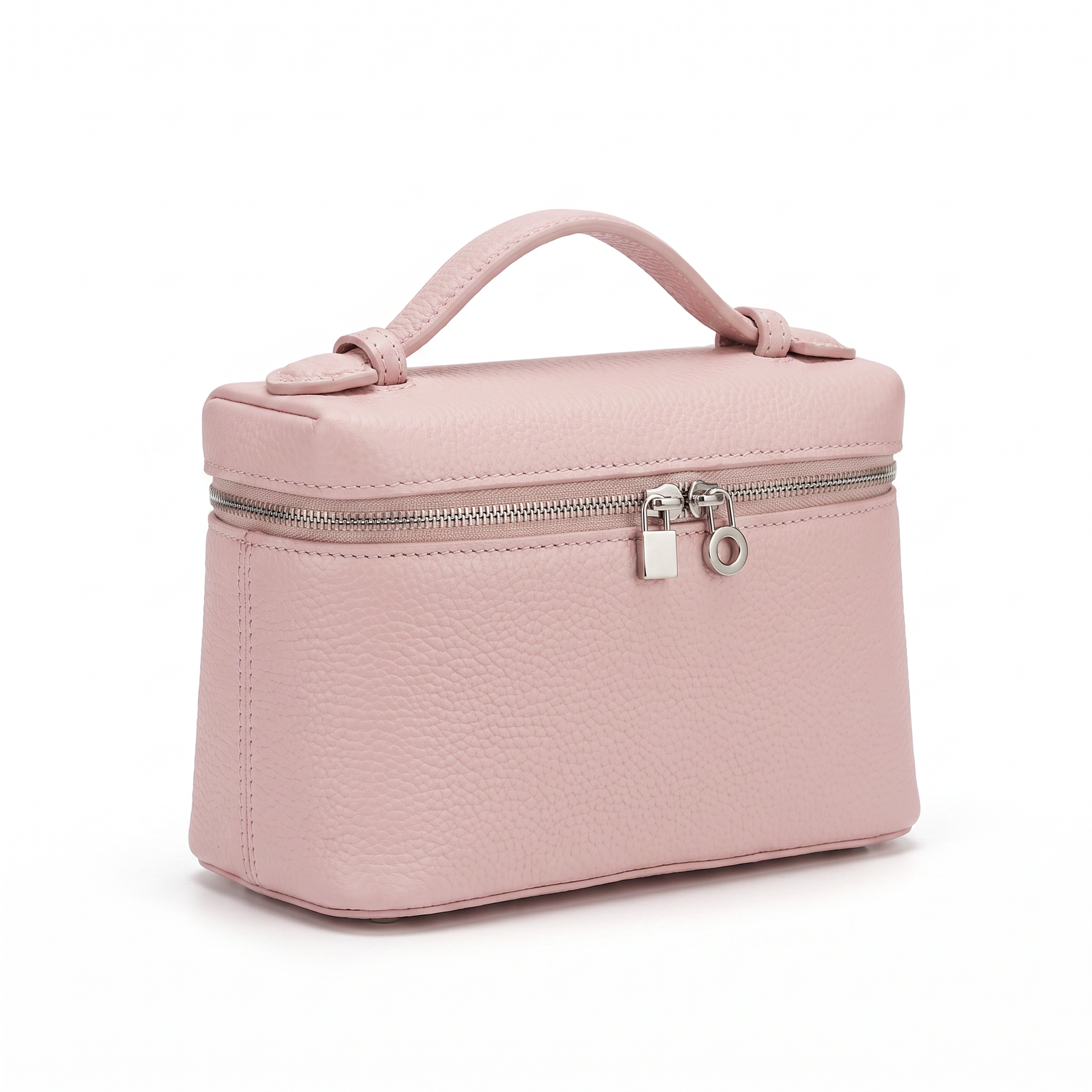 Sunoire opal pink lychee grain box bag 02 three quarter