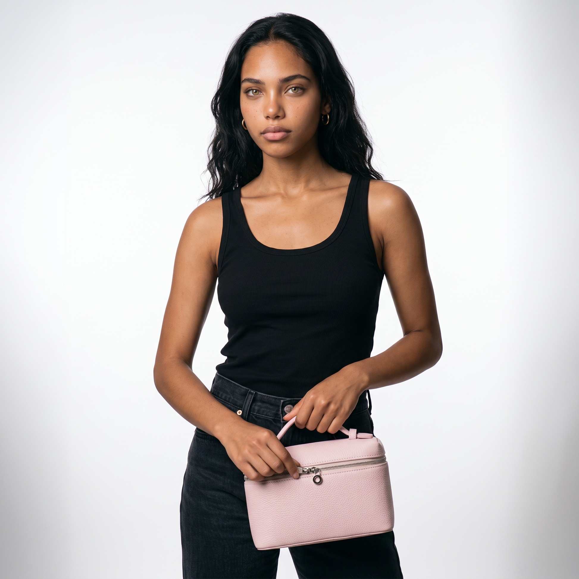 Sunoire opal pink lychee grain box bag 03 detail