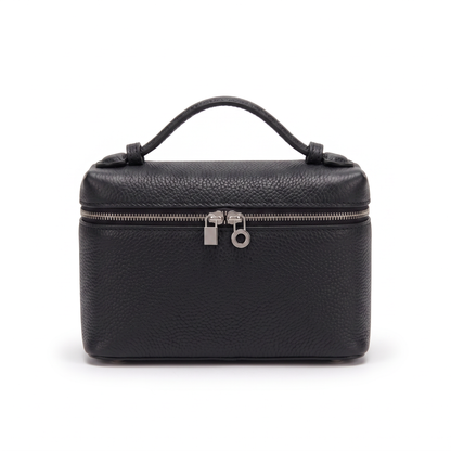 Sunoire opal pink lychee grain box bag colorway black