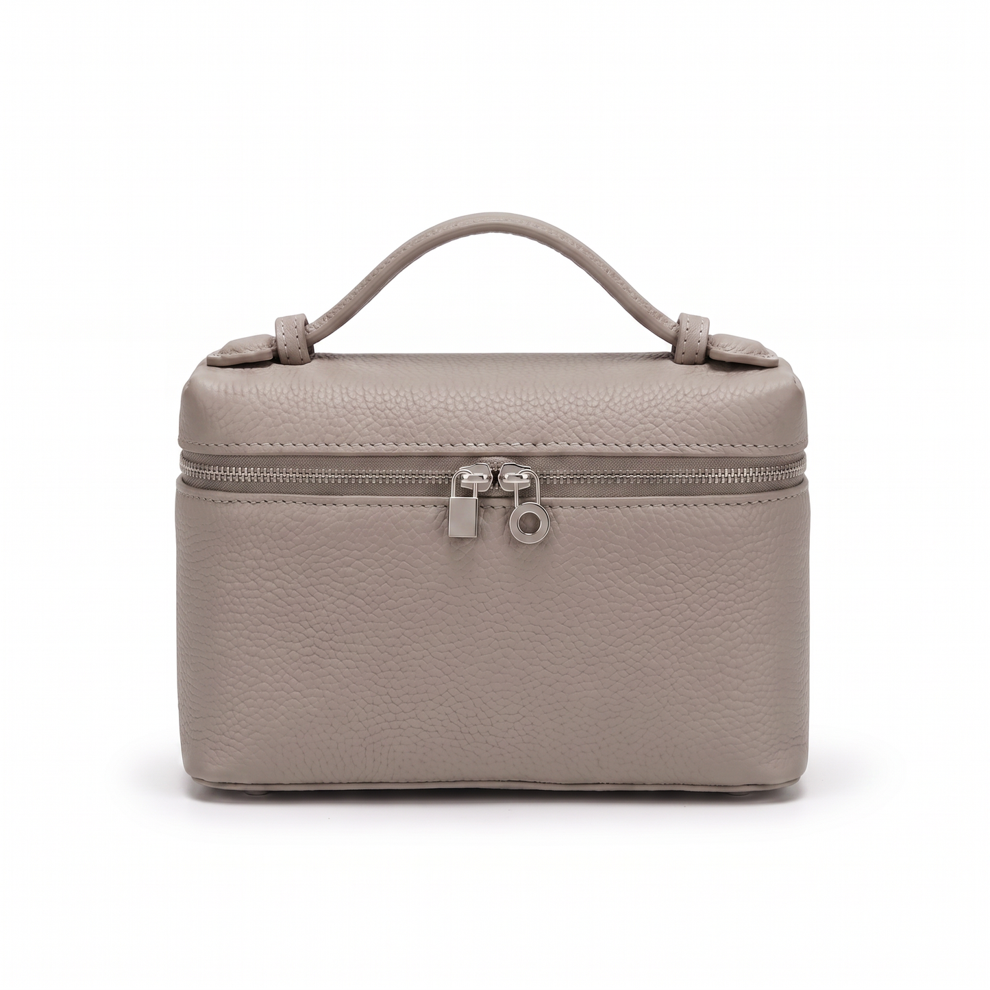 Sunoire opal pink lychee grain box bag colorway grey