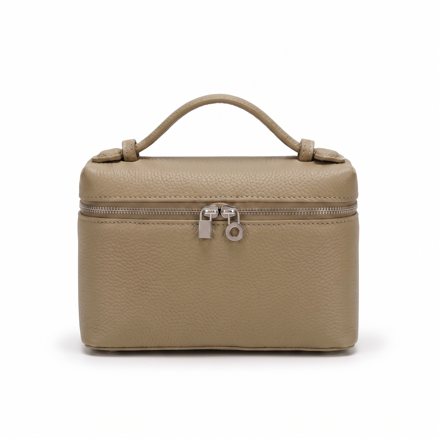 Sunoire opal pink lychee grain box bag colorway khaki