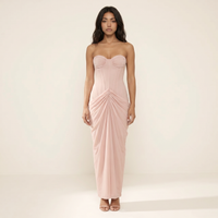 Sunoire ordell strapless ruched mesh maxi dress front hero 01