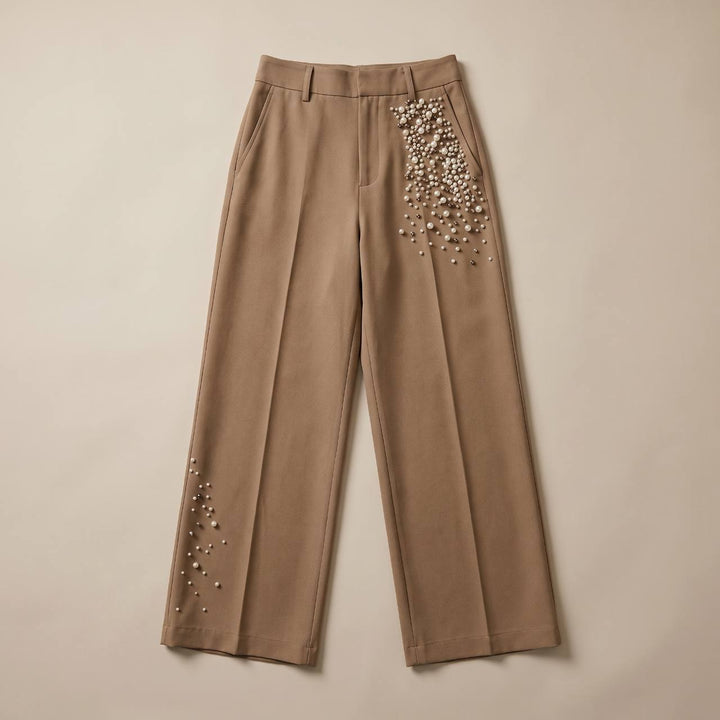 Sunoire paloma brown pleated dress garment flatlay 01