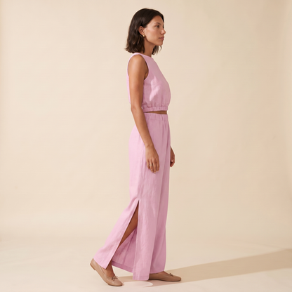 Sunoire paloma pink cotton set side view 01
