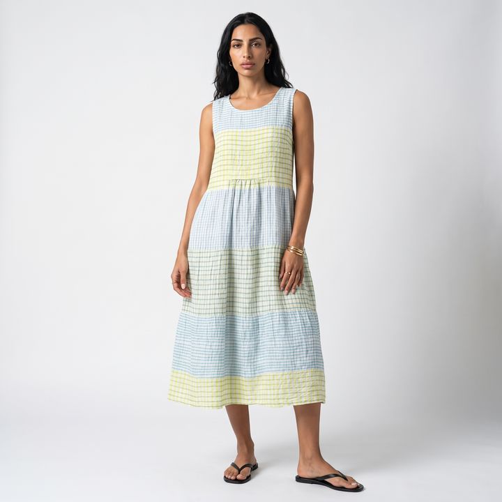 Sunoire pippa womens casual sleeveless relaxed midi dress front hero 01