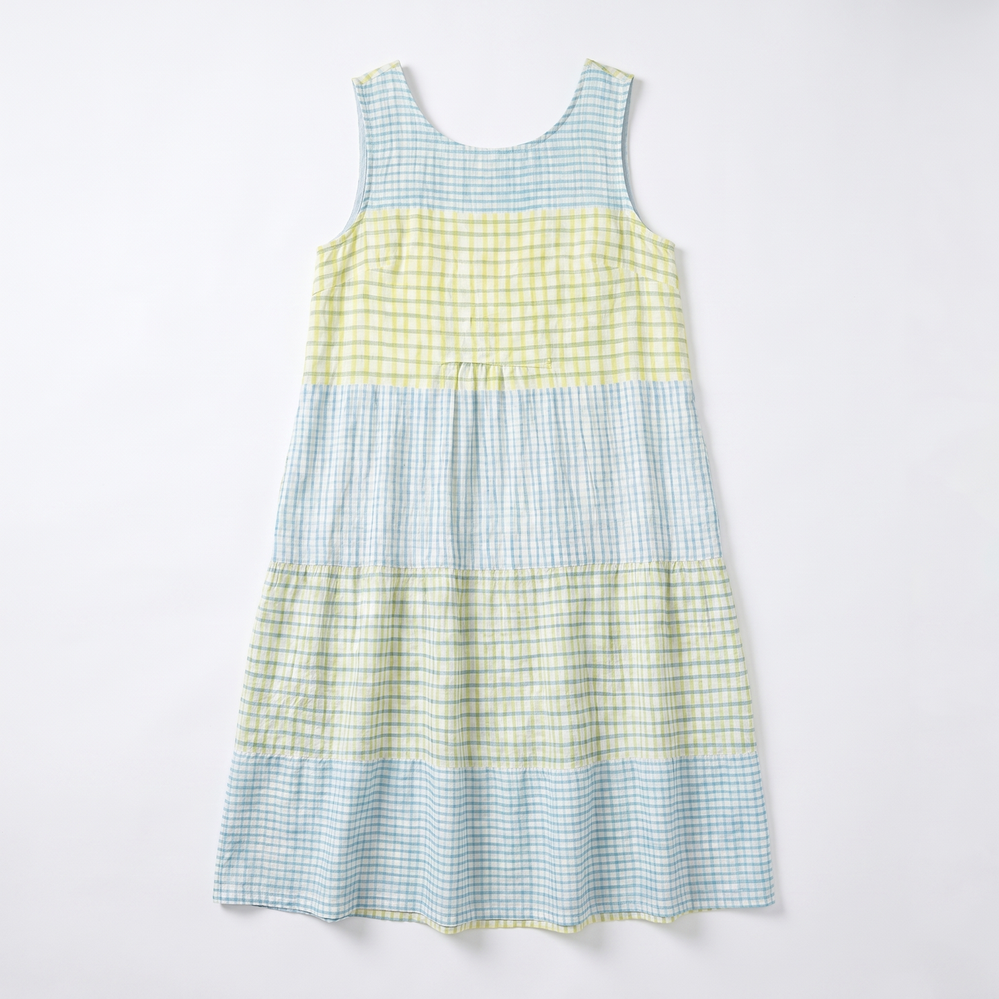 Sunoire pippa womens casual sleeveless relaxed midi dress garment flatlay 01