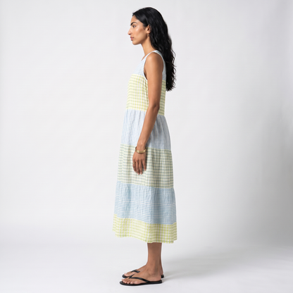 Sunoire pippa womens casual sleeveless relaxed midi dress side view 01