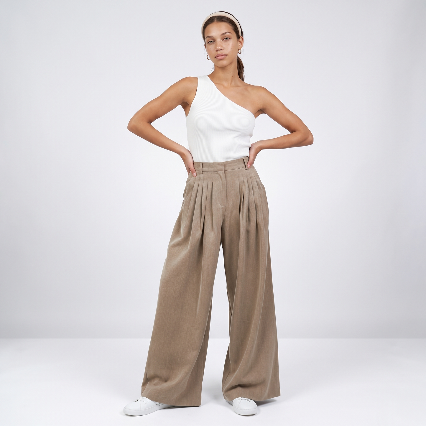 Sunoire plus size women s casual stretch breathable eco friendly fit cargo pants with yoga mid rise pockets rhinestone button feathers front hero 01