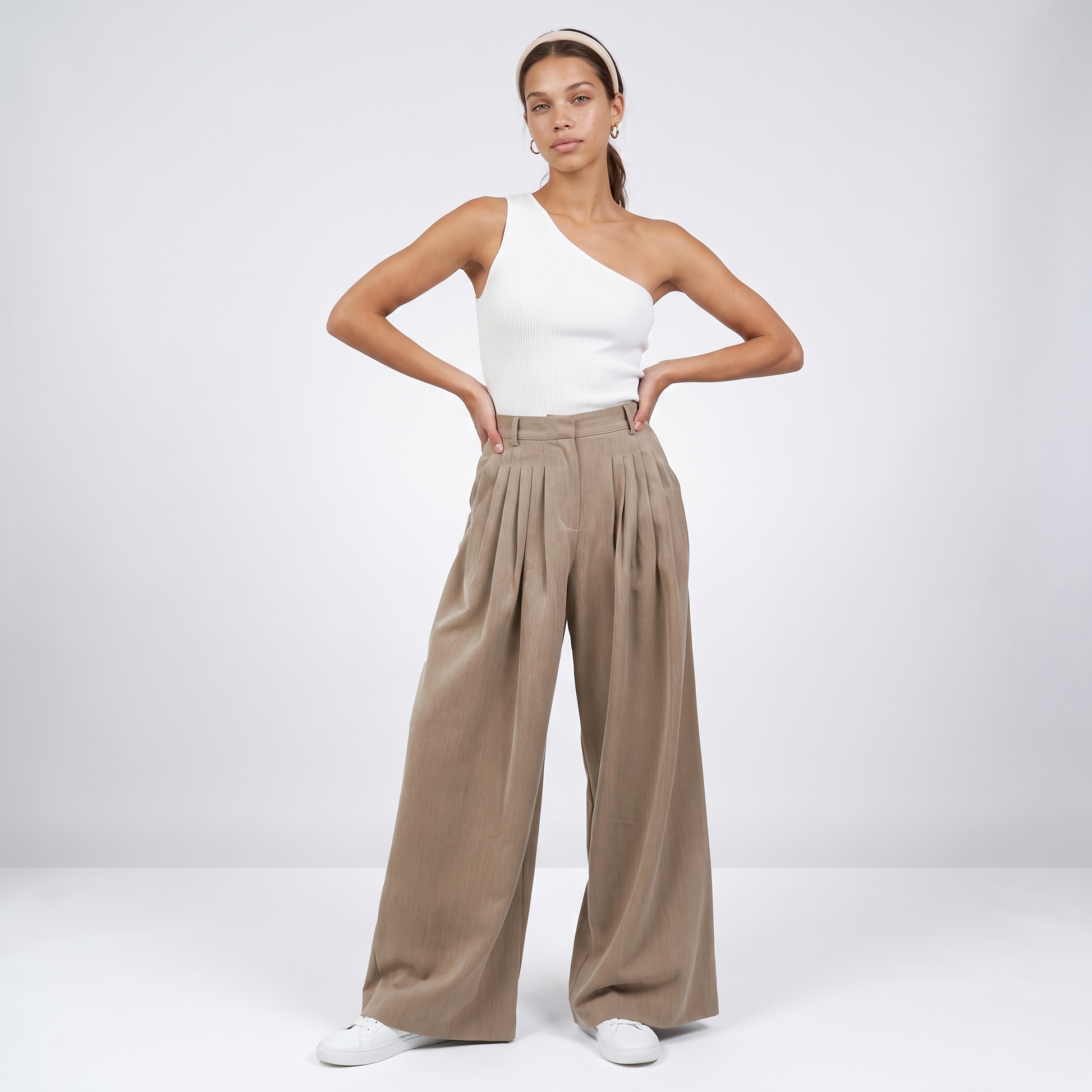 Sunoire plus size women s casual stretch breathable eco friendly fit cargo pants with yoga mid rise pockets rhinestone button feathers front hero 01