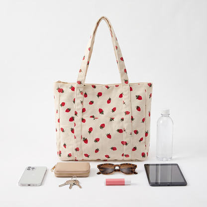 Corduroy Tote Bag, what fits inside