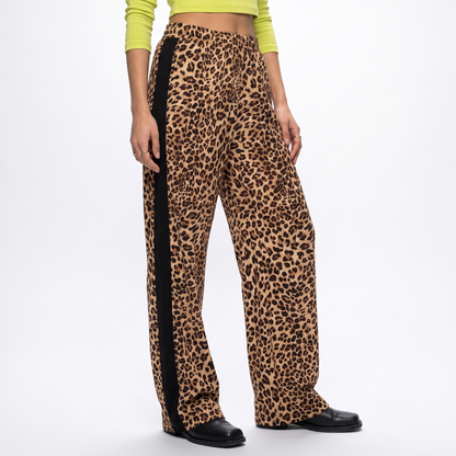 Sunoire popular items now 2026 trendy women clothes leopard printed casual cargo pant elastic waist wide log pant trouser bottom crop 3q 01