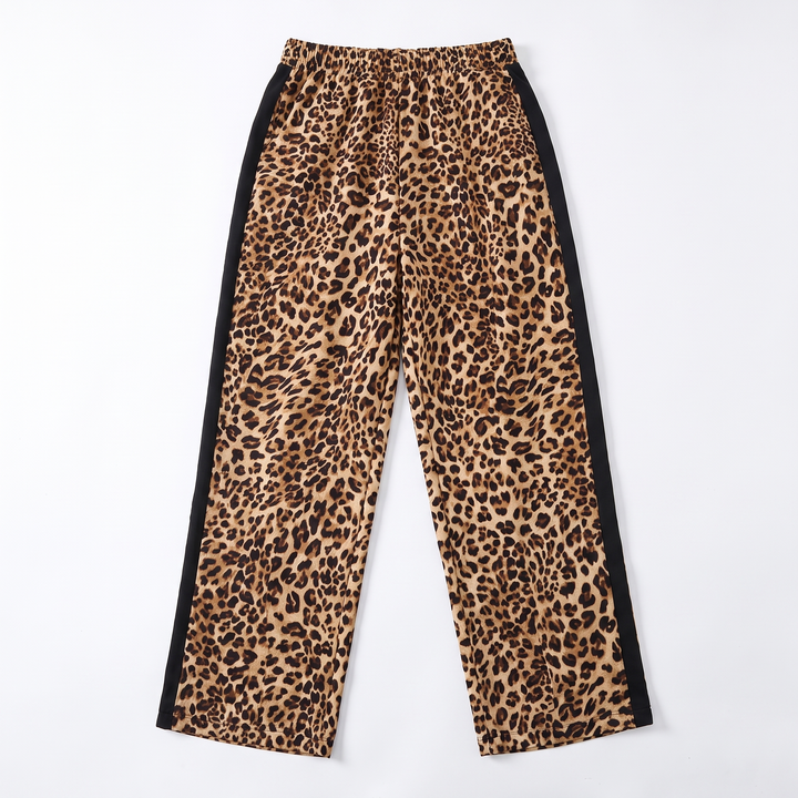 Sunoire popular items now 2026 trendy women clothes leopard printed casual cargo pant elastic waist wide log pant trouser garment flatlay 01
