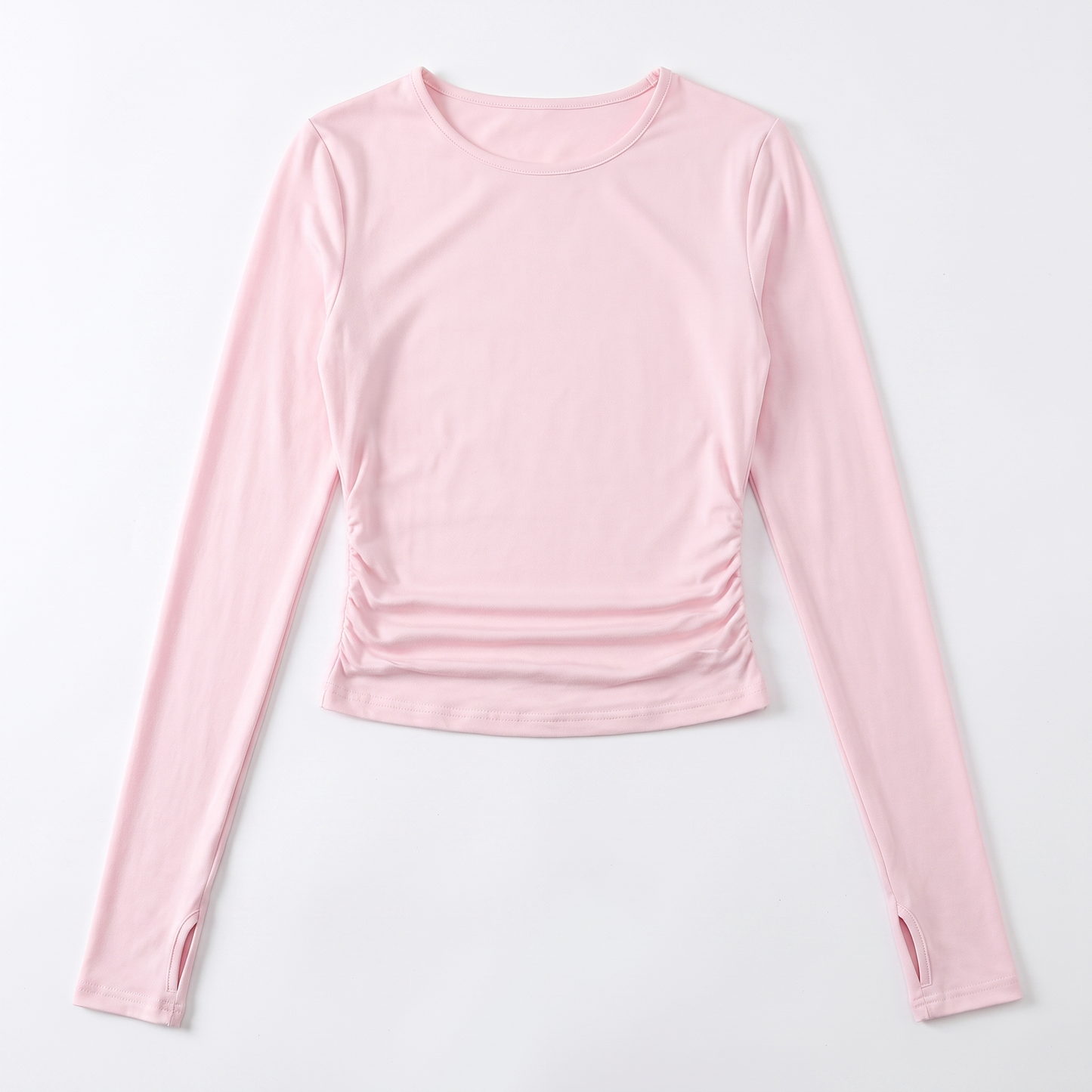 Sunoire popular women s clothing casual long sleeve t shirt spring and autumn solid color slim pullover street wear garment flatlay 01