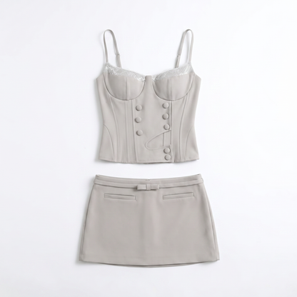 Sunoire raevyra spaghetti skirt set mannequin grey 01