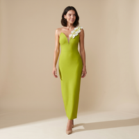 Sunoire rajiv one shoulder flower bandage maxi dress front hero 01