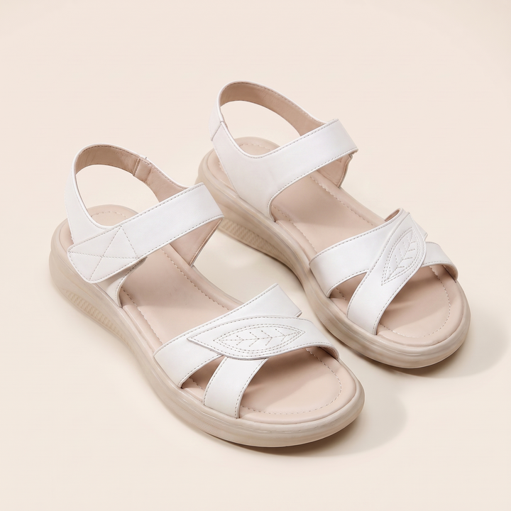 Adjustable Strap Chunky Platform Sandals – Summer Walking Sandals — White