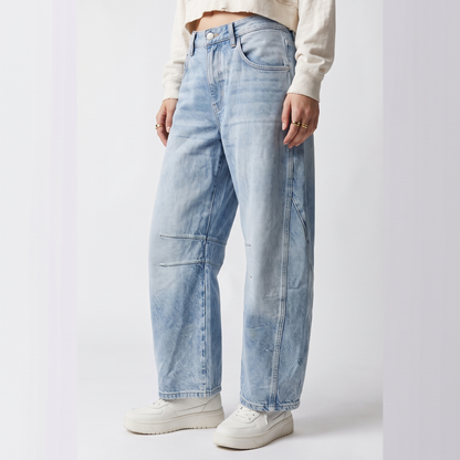 Sunoire relaxed barrel leg jeans with curved silhouette and mid rise bottom alt crop 1 01