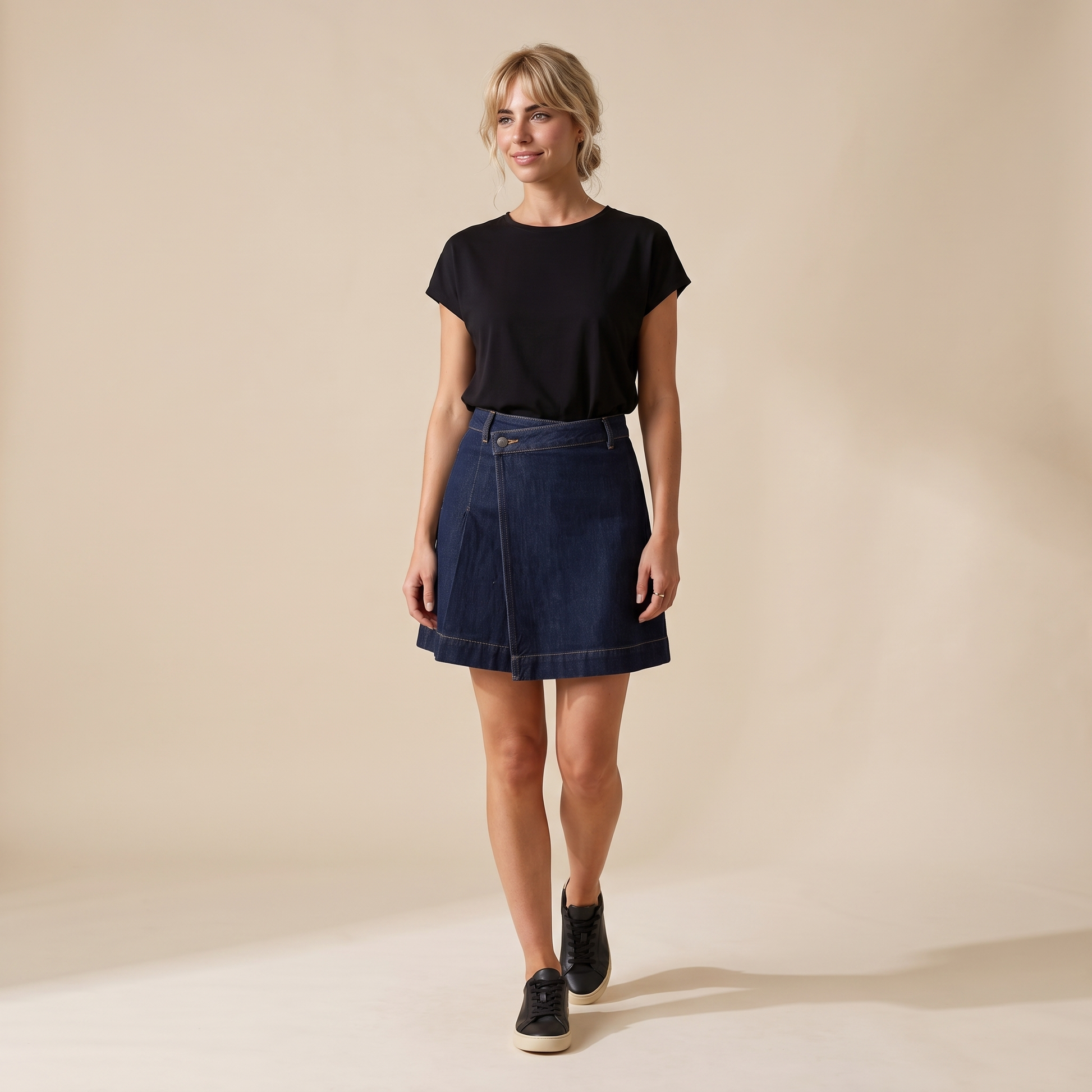 Sunoire renee blue denim skirt front hero 01