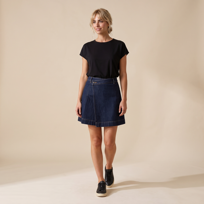 Sunoire renee blue denim skirt front hero 01