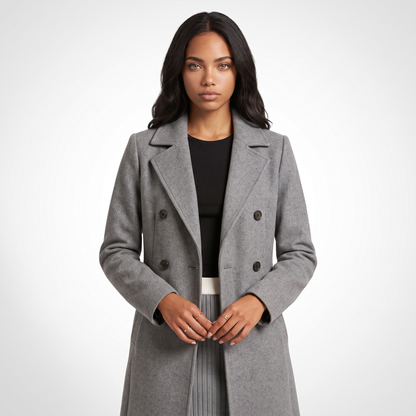 Sunoire rheya elegant coat colorway grey front crop 01