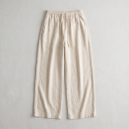 Sunoire rima beige cotton pants garment flatlay 01