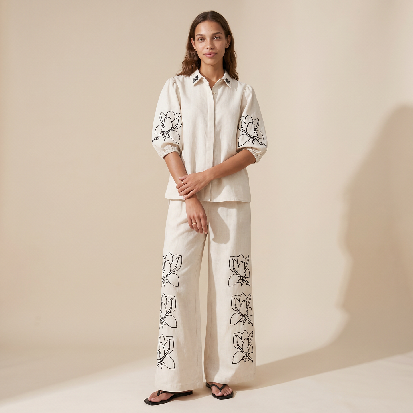 Nakoa Cream Linen Set